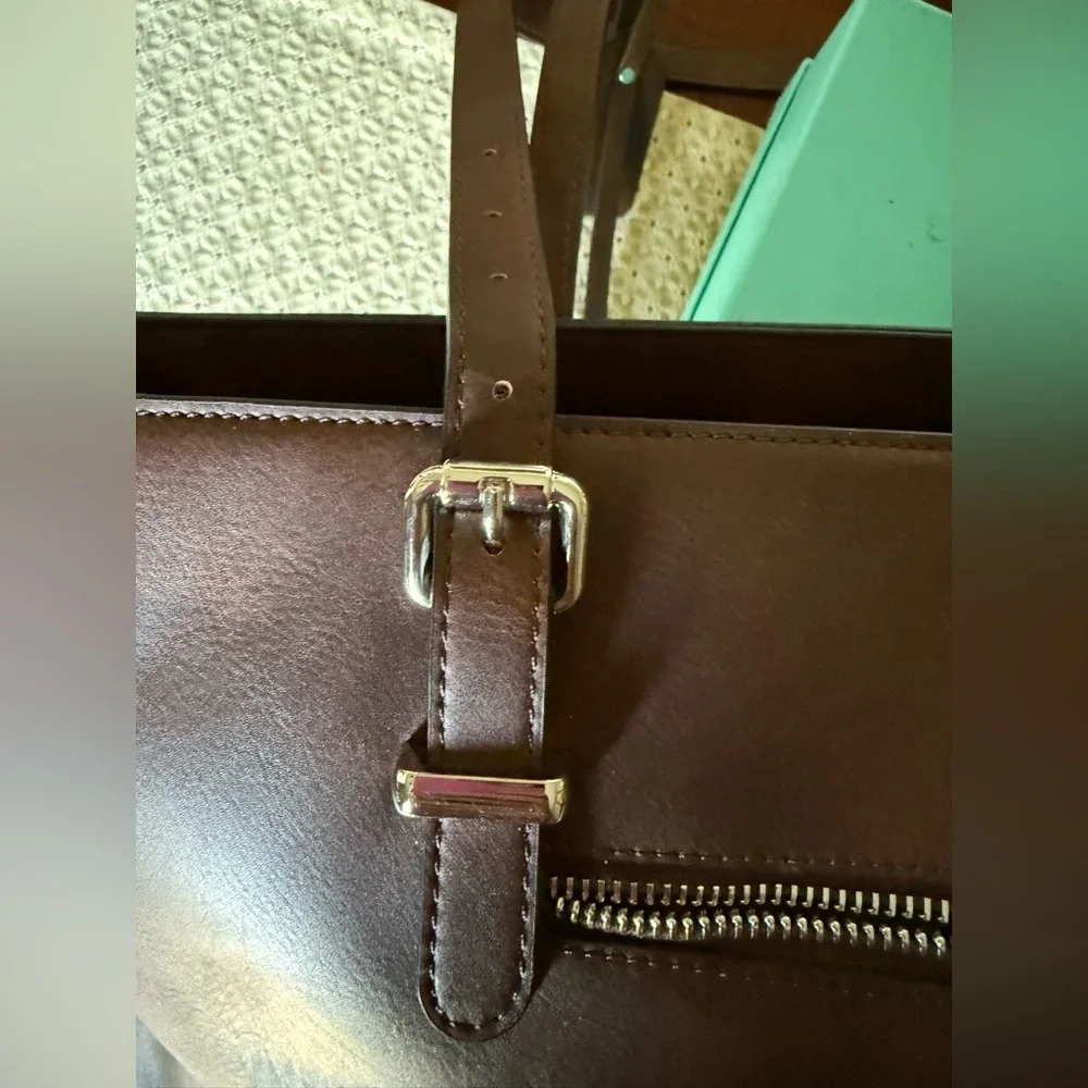 Westbronco Vegan Leather Tote Bag in Coffee Color - Picture 7 of 14